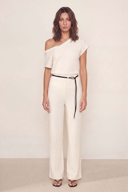 Blusa Tricot Quadradinhos - Off White