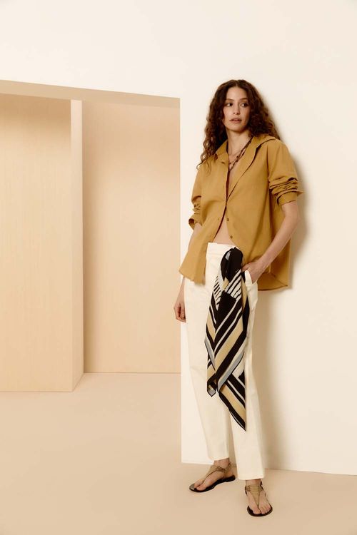 Camisa Casual Algodão - Areia