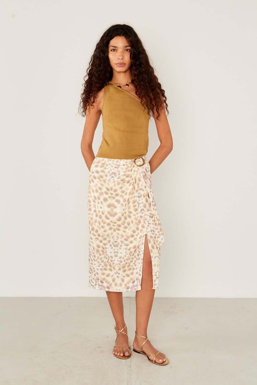 Blusa Tricot Ombro Só - Dourado