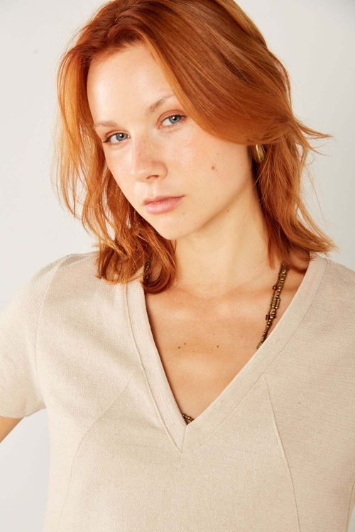 T-Shirt Malha Texturizada - Khaki