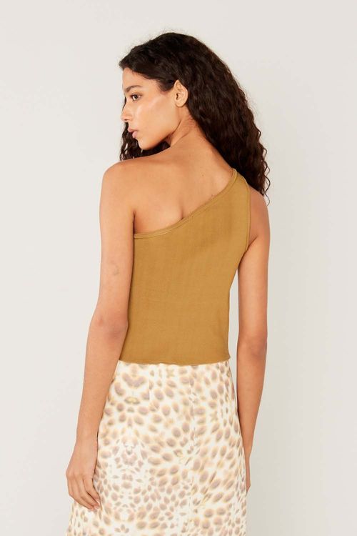 Blusa Tricot Ombro Só - Dourado