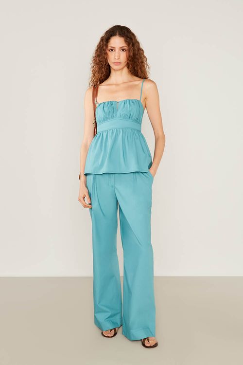 Calça Casual Aba Bolso - Esmeralda