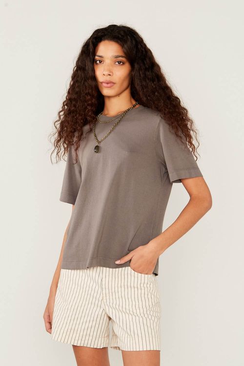 Blusa Malha Detalhe Decote - Aco