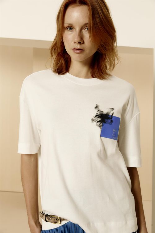 Tshirt Malha Localizado Garden - Off White