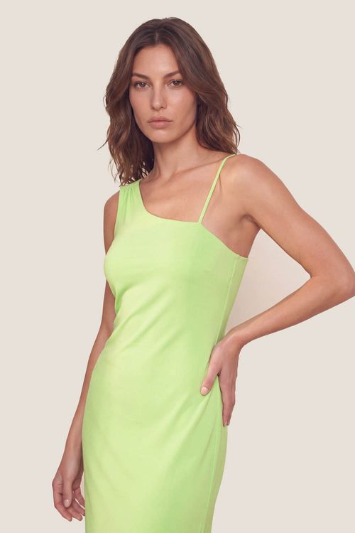 Vestido Longo Ombro Só - Verde Detox
