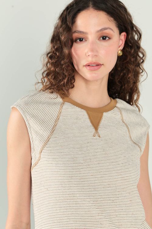 Blusa Malha Moletinho Listrado - Listras