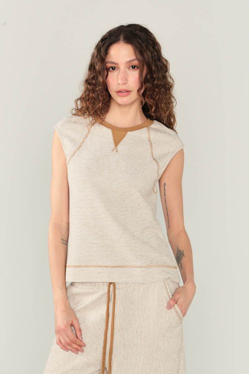 Blusa Malha Moletinho Listrado - Listras