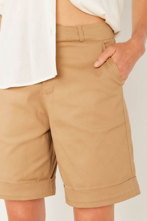 Bermuda Sarja Barra Inglesa - Khaki