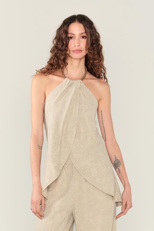 Blusa Frente Única Tunisia - Areia