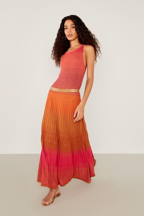 Vestido Tricot Degrade - Deserto