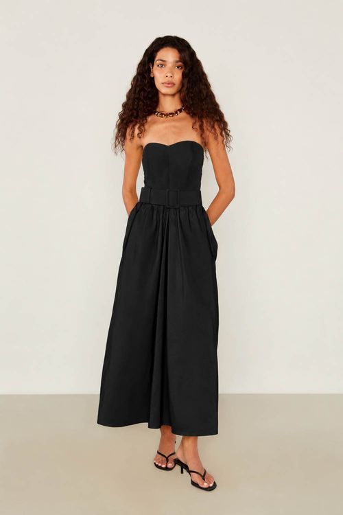 Vestido Techno Sem Alça - Preto