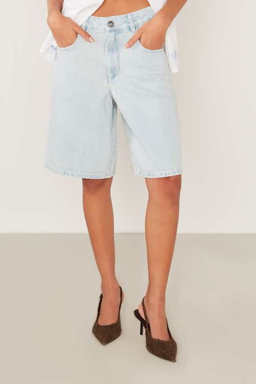 Bermuda Jeans Bolso Faca - Jeans