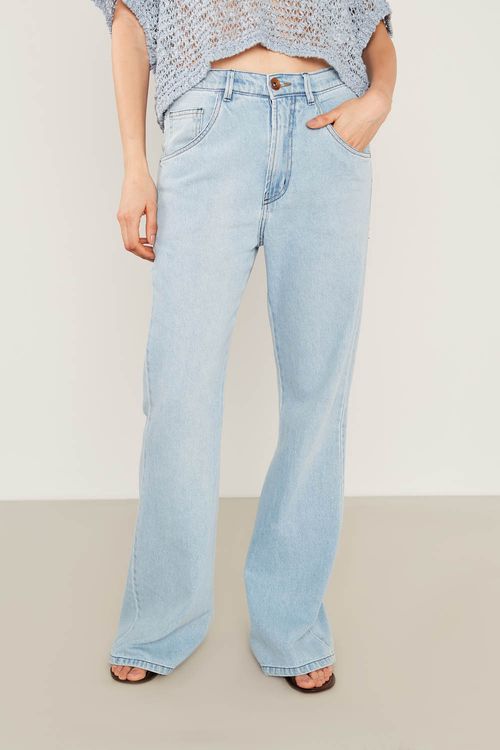Calça Jeans Moletom Reta - Jeans