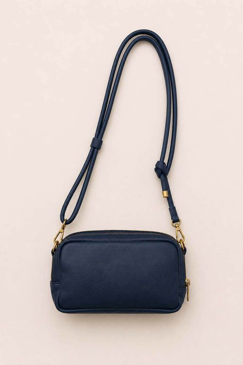 Bolsa Couro Alça Com Nó - Marinho