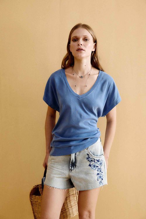 Short Jeans Bordado - Jeans