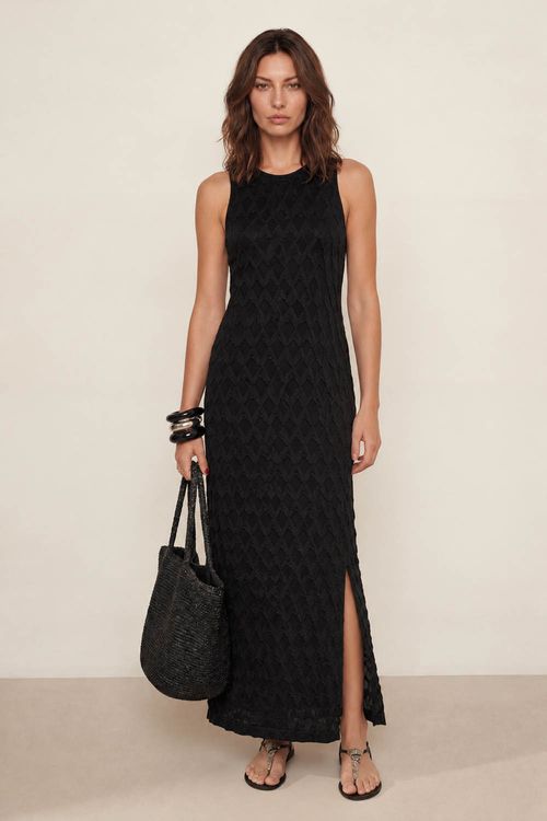 Vestido Tricô Regata - Preto