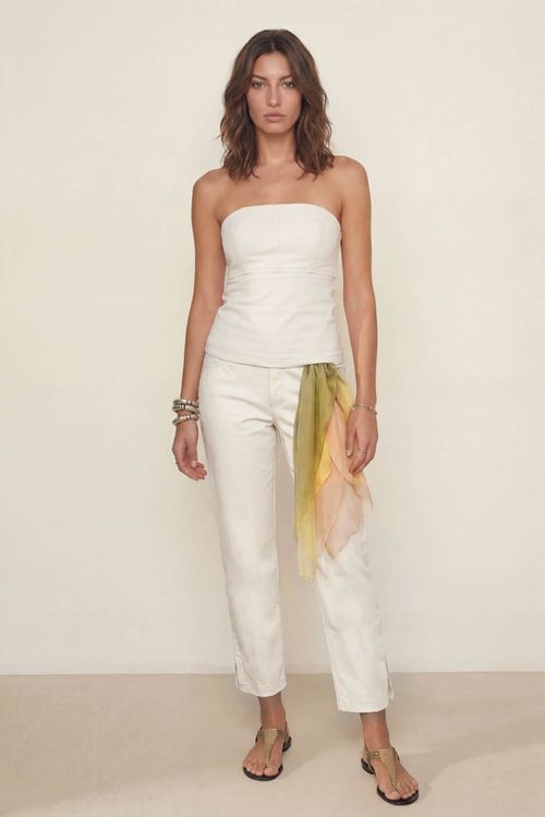 Calça Couro Ecológico - Off White