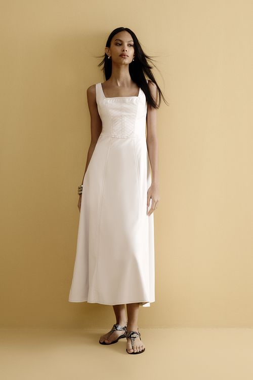 Vestido Couro Ecológico - Off White