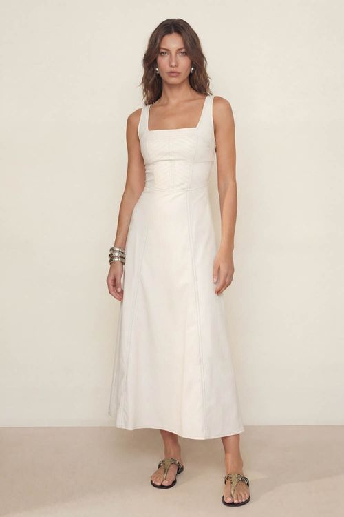 Vestido Couro Ecológico - Off White